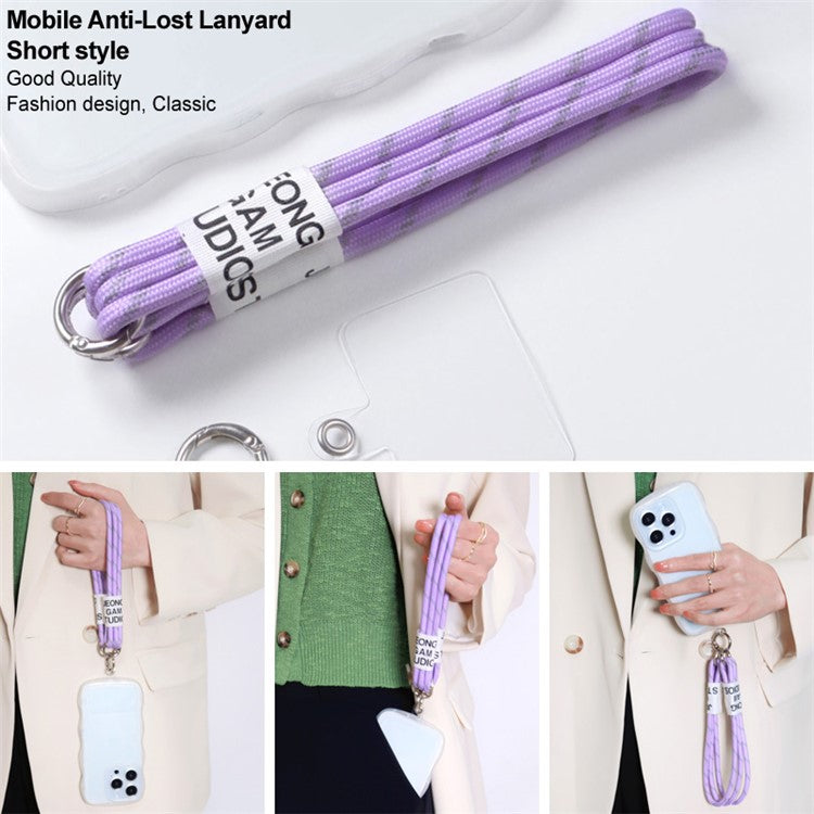 IMAK Phone Wrist Strap Detachable Cellphone Lanyard Anti-lost Wristlet Strap with Phone Patch, Short Style - Purple