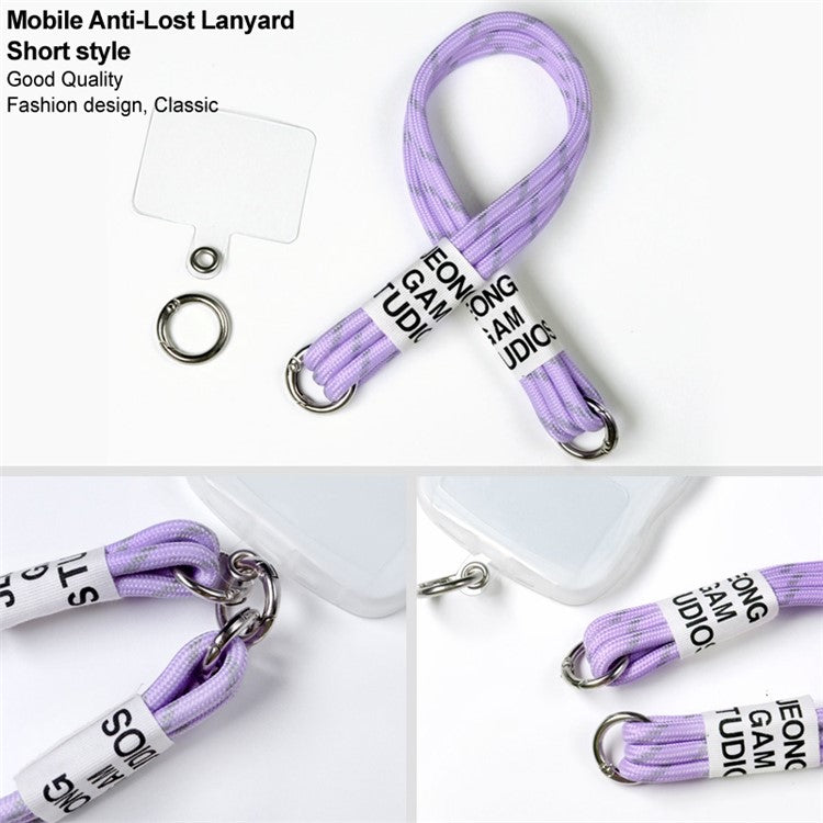 IMAK Phone Wrist Strap Detachable Cellphone Lanyard Anti-lost Wristlet Strap with Phone Patch, Short Style - Purple