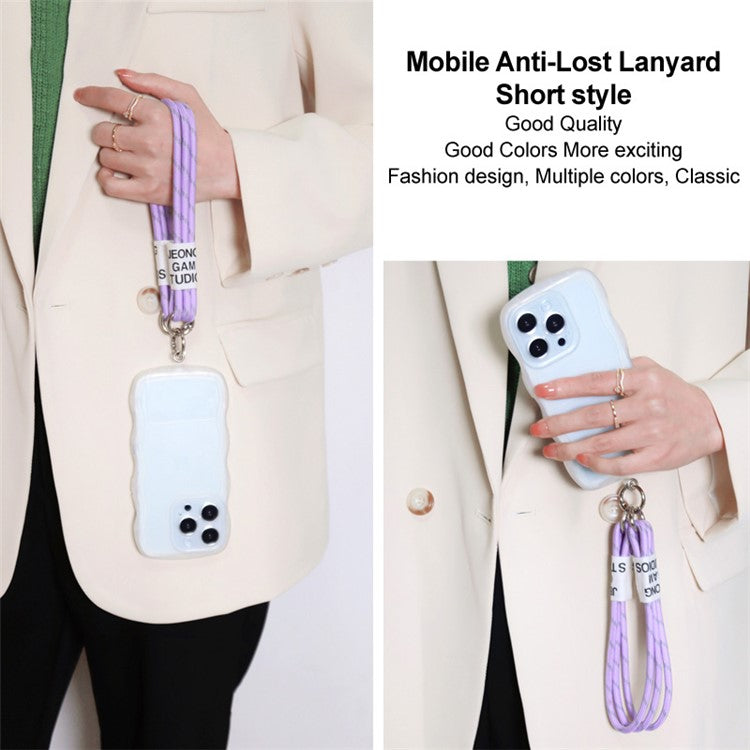 IMAK Phone Wrist Strap Detachable Cellphone Lanyard Anti-lost Wristlet Strap with Phone Patch, Short Style - Purple