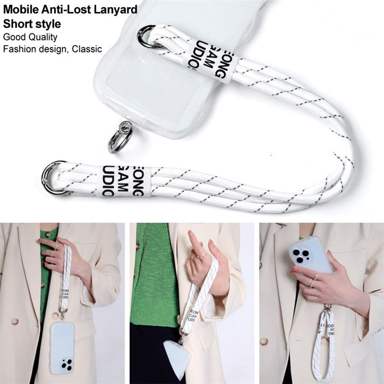 IMAK Phone Wrist Strap Detachable Cellphone Lanyard Anti-lost Wristlet Strap with Phone Patch, Short Style - White