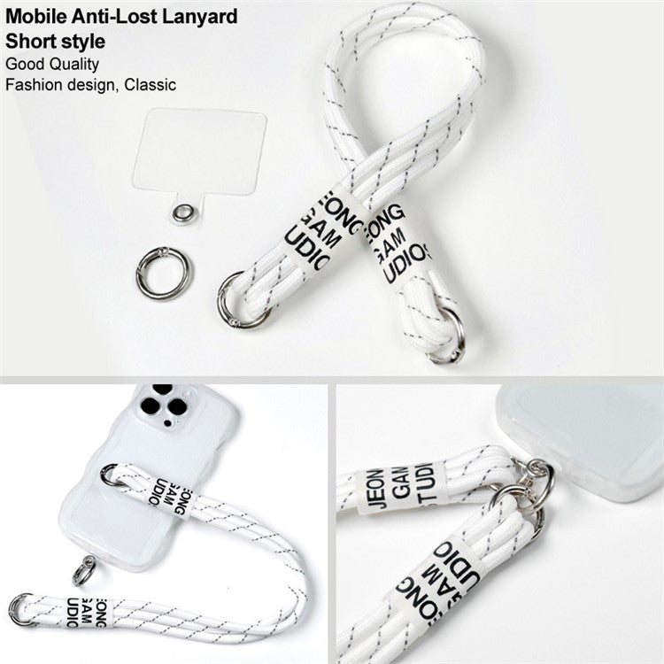 IMAK Phone Wrist Strap Detachable Cellphone Lanyard Anti-lost Wristlet Strap with Phone Patch, Short Style - White