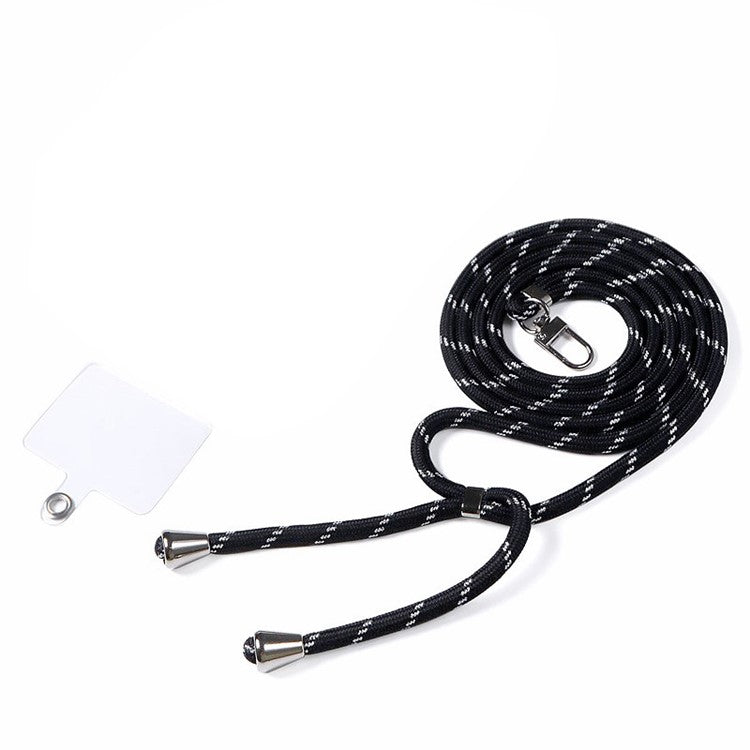 IMAK 150cm Universal Mobile Phone Lanyard Crossbody Strap Neck Rope with Transparent Patch, Long Style - Black