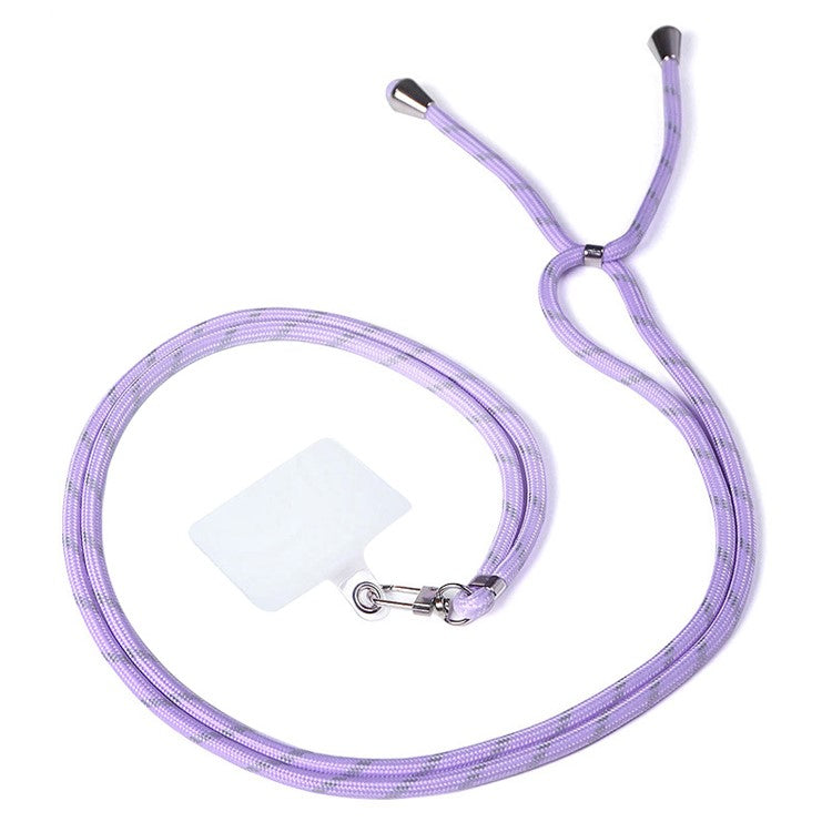 IMAK 150cm Universal Mobile Phone Lanyard Crossbody Strap Neck Rope with Transparent Patch, Long Style - Purple