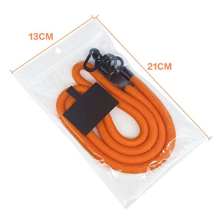 10mm Crossbody Neck Strap Universal Phone Lanyard Polyester Hanging Rope with Tether Tab - Orange+Grey