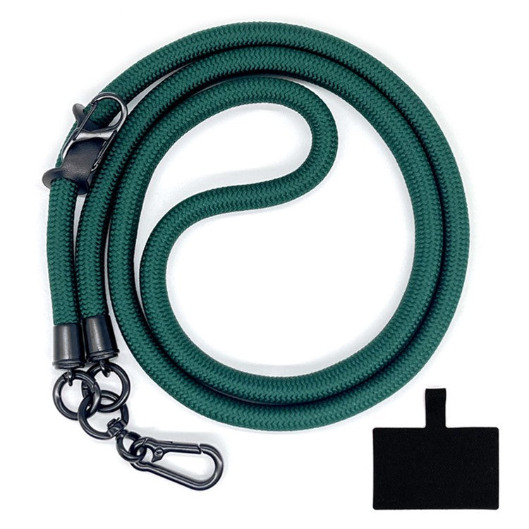 10mm Crossbody Neck Strap Universal Phone Lanyard Polyester Hanging Rope with Tether Tab - Dark Green