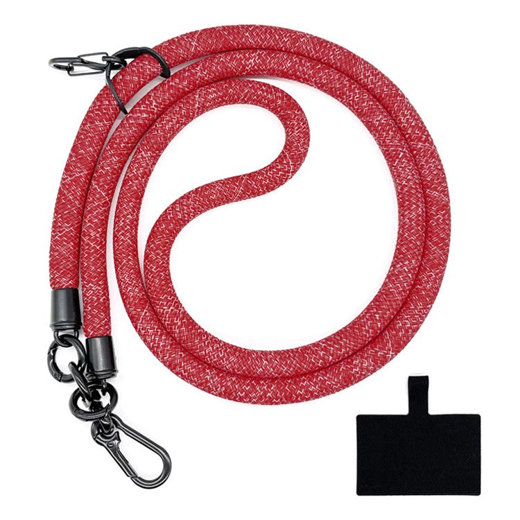 10mm Crossbody Neck Strap Universal Phone Lanyard Polyester Hanging Rope with Tether Tab - Starlight Red