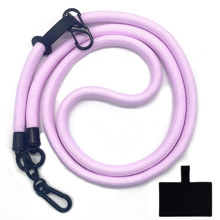 10mm Crossbody Neck Strap Universal Phone Lanyard Polyester Hanging Rope with Tether Tab - Pink Purple