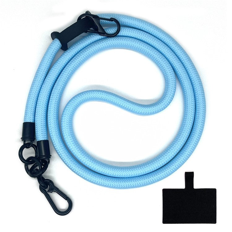 10mm Crossbody Neck Strap Universal Phone Lanyard Polyester Hanging Rope with Tether Tab - Sky Blue