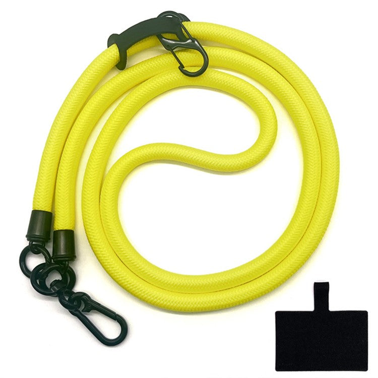 10mm Crossbody Neck Strap Universal Phone Lanyard Polyester Hanging Rope with Tether Tab - Yellow