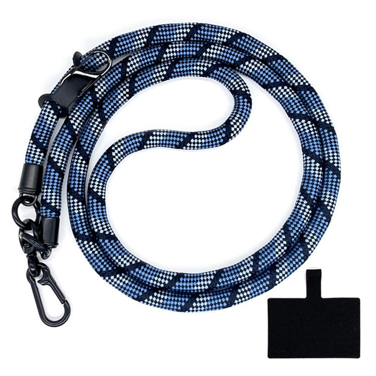 10mm Crossbody Phone Lanyard Polyester Anti-Lost Neck Hanging Strap with Tether Tab - Gradient Blue