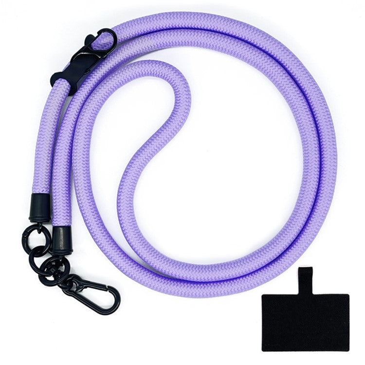 10mm Crossbody Phone Lanyard Polyester Anti-Lost Neck Hanging Strap with Tether Tab - Purple