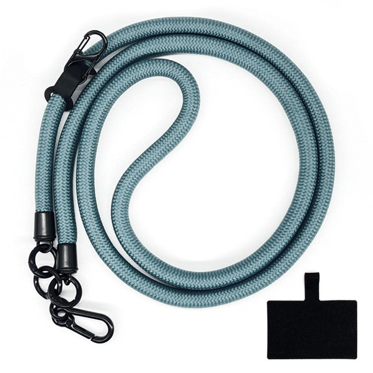 10mm Crossbody Phone Lanyard Polyester Anti-Lost Neck Hanging Strap with Tether Tab - Blue