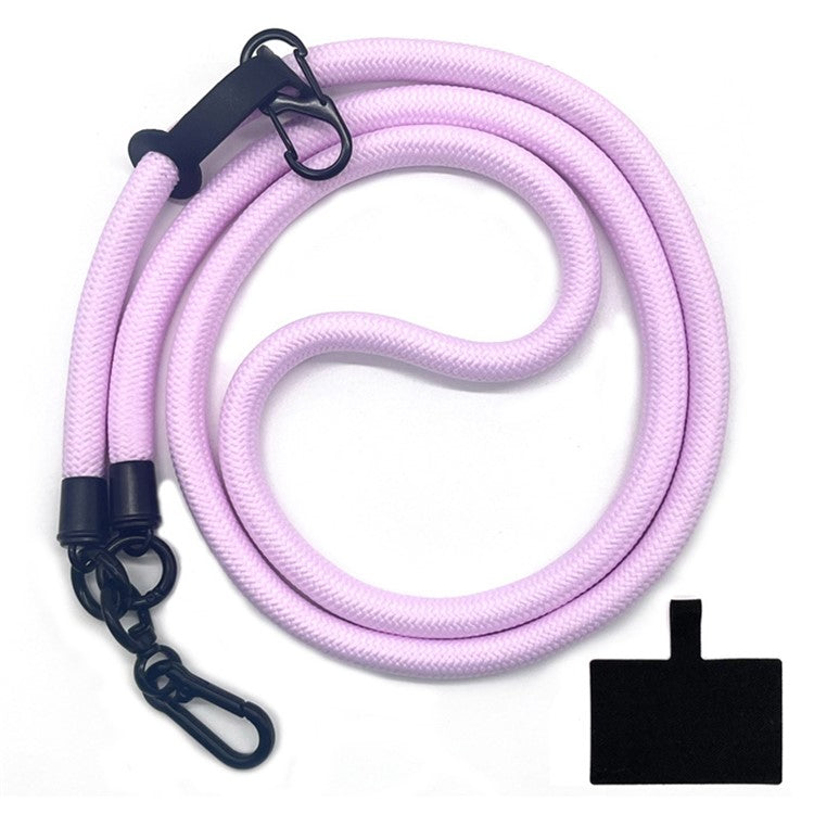 10mm Universal Phone Lanyard Neck Strap Polyester Hanging Rope with Tether Tab - Pink Purple