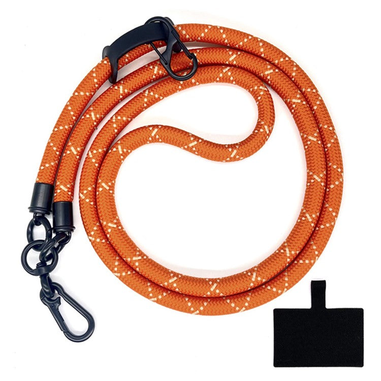 10mm Universal Phone Lanyard Neck Strap Polyester Hanging Rope with Tether Tab - Orange