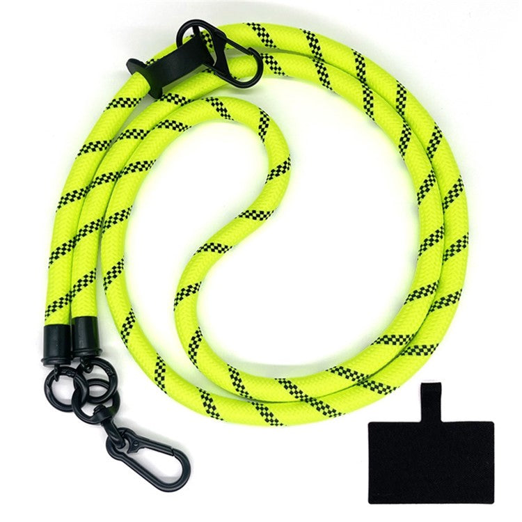 10mm Universal Phone Lanyard Neck Strap Polyester Hanging Rope with Tether Tab - Fluorescent Green+Black