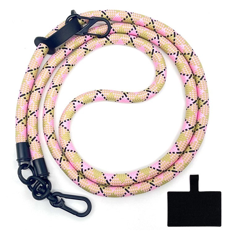 10mm Universal Phone Lanyard Neck Strap Polyester Hanging Rope with Tether Tab - Pink+Apricot