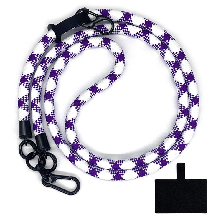 10mm Universal Phone Lanyard Neck Strap Polyester Hanging Rope with Tether Tab - White+Purple