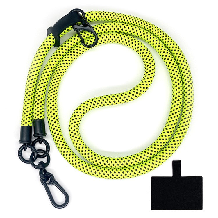 10mm Universal Phone Lanyard Neck Strap Polyester Hanging Rope with Tether Tab - Green+Black