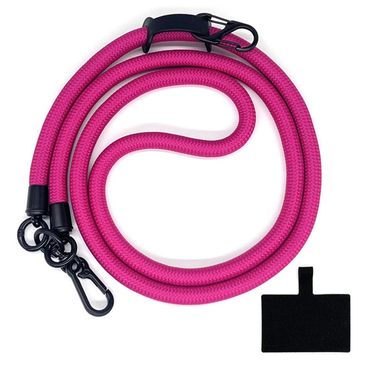 10mm Universal Phone Lanyard Neck Strap Polyester Hanging Rope with Tether Tab - Rose