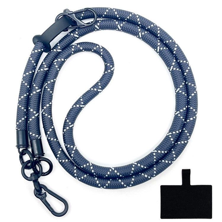 10mm Universal Phone Lanyard Neck Strap Polyester Hanging Rope with Tether Tab - Dark Grey+Light Grey