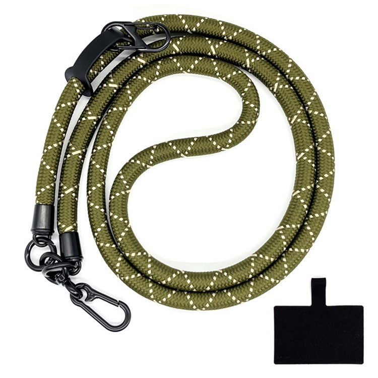 10mm Universal Phone Lanyard Neck Strap Polyester Hanging Rope with Tether Tab - Army Green+Beige