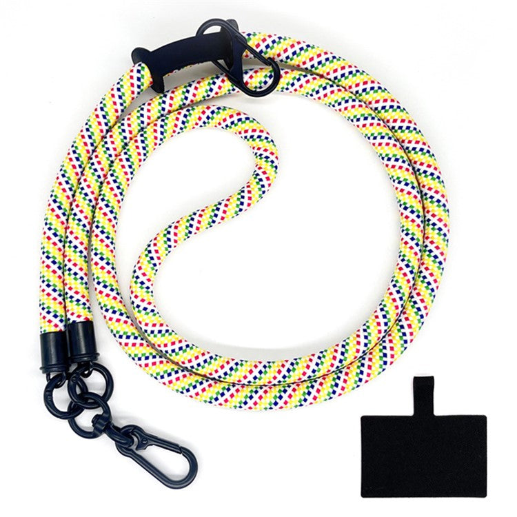 10mm Universal Phone Lanyard Neck Strap Polyester Hanging Rope with Tether Tab - Multicolor