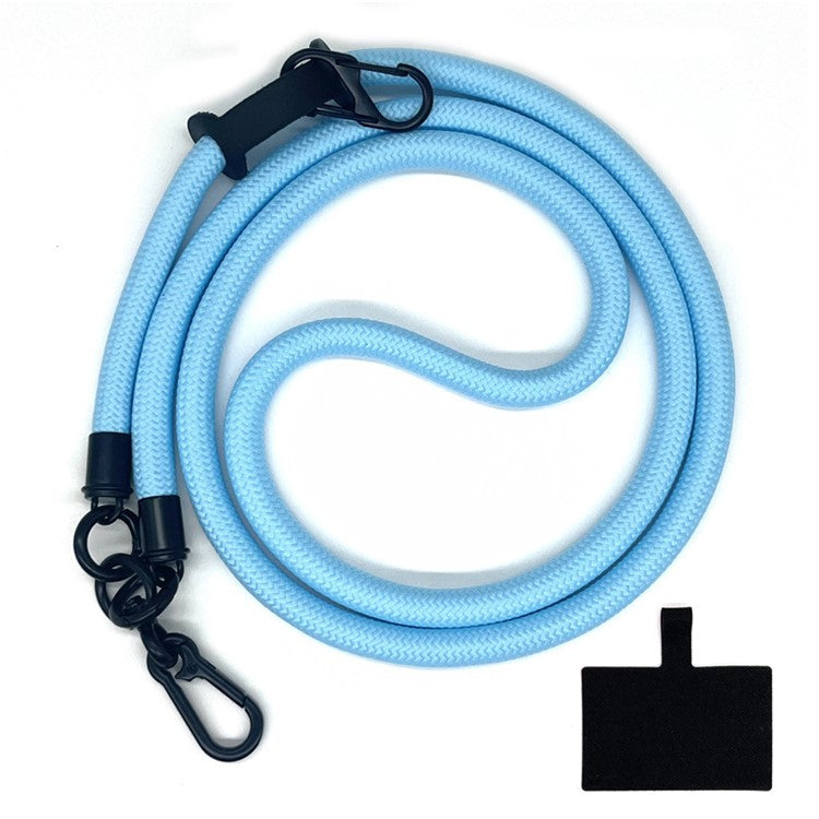 10mm Universal Phone Lanyard Anti-Lost Smartphone Neck Strap Polyester Crossbody Rope with Tether Tab - Sky Blue