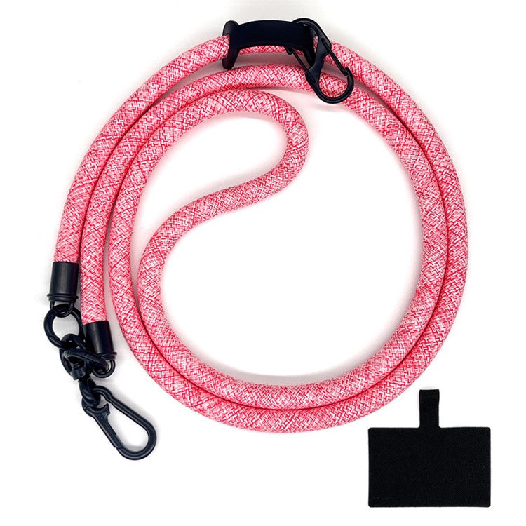 10mm Universal Phone Lanyard Anti-Lost Smartphone Neck Strap Polyester Crossbody Rope with Tether Tab - Camouflage Pink