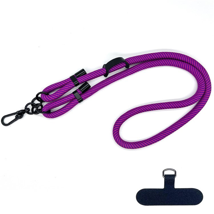 10mm Round Rope Adjustable Polyester Neck / Shoulder Lanyard Anti-fall Phone Carrying Strap - Style 50