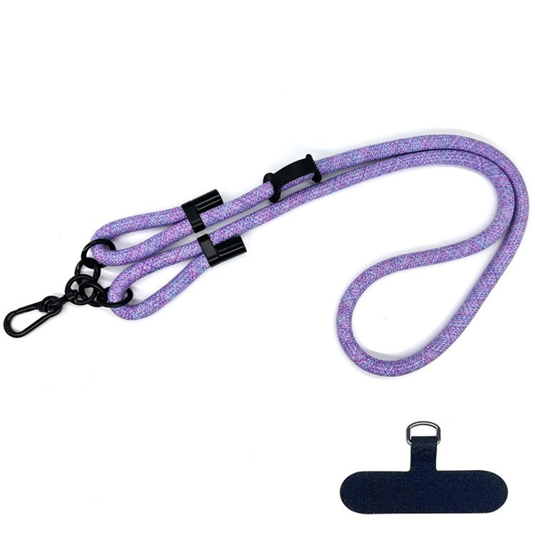 10mm Round Rope Adjustable Polyester Neck / Shoulder Lanyard Anti-fall Phone Carrying Strap - Style 47