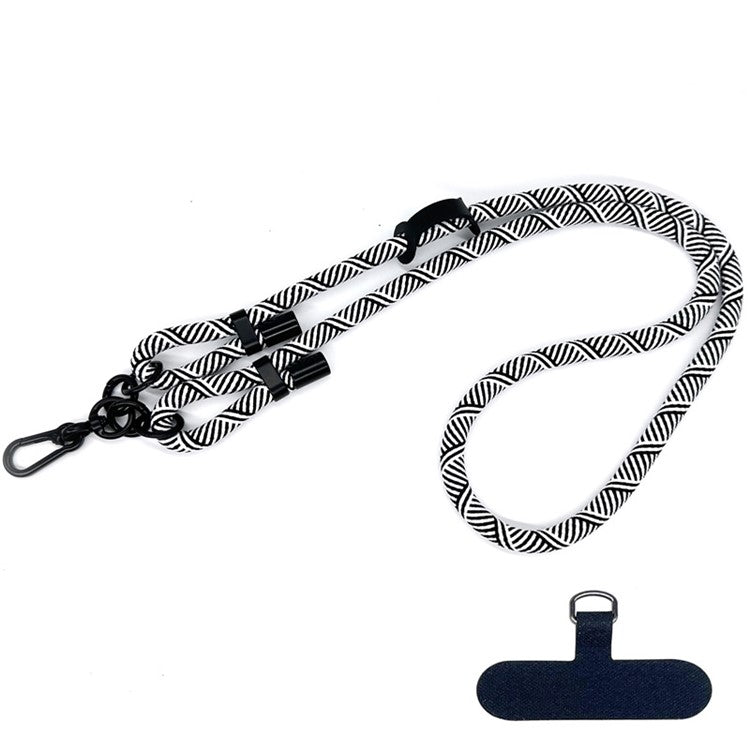 10mm Round Rope Adjustable Polyester Neck / Shoulder Lanyard Anti-fall Phone Carrying Strap - Style 49