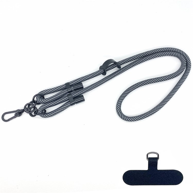 10mm Round Rope Adjustable Polyester Neck / Shoulder Lanyard Anti-fall Phone Carrying Strap - Style 42