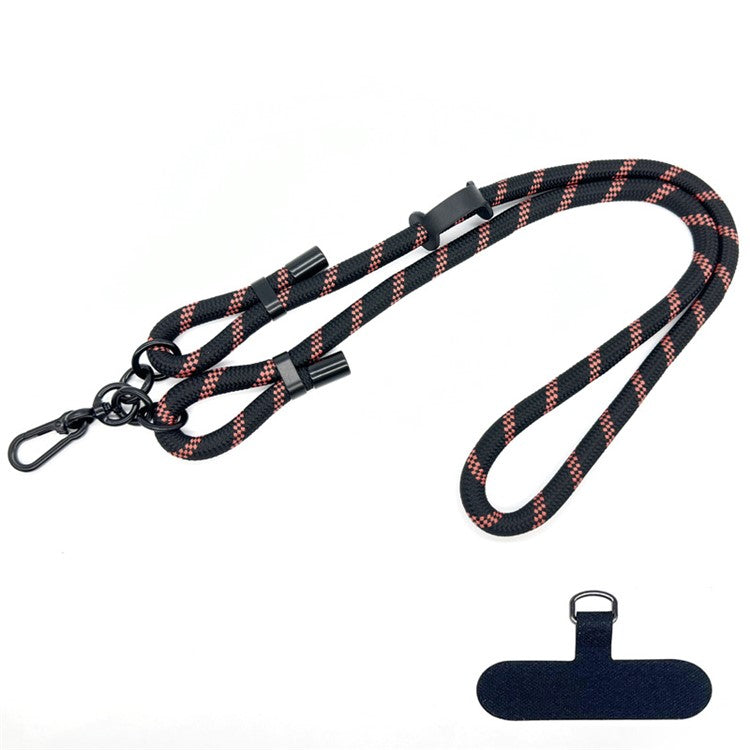 10mm Round Rope Adjustable Polyester Neck / Shoulder Lanyard Anti-fall Phone Carrying Strap - Style 27