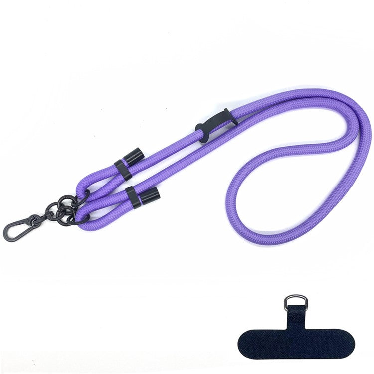 10mm Round Rope Adjustable Polyester Neck / Shoulder Lanyard Anti-fall Phone Carrying Strap - Style 43