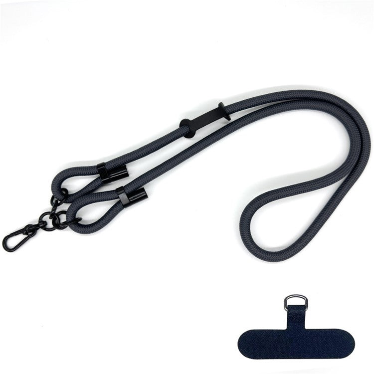 10mm Round Rope Adjustable Polyester Neck / Shoulder Lanyard Anti-fall Phone Carrying Strap - Style 28