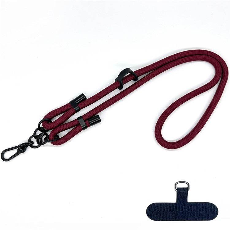 10mm Round Rope Adjustable Polyester Neck / Shoulder Lanyard Anti-fall Phone Carrying Strap - Style 38