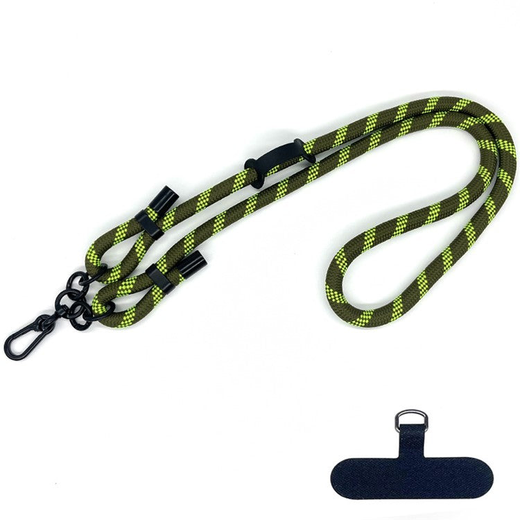 10mm Round Rope Adjustable Polyester Neck / Shoulder Lanyard Anti-fall Phone Carrying Strap - Style 9