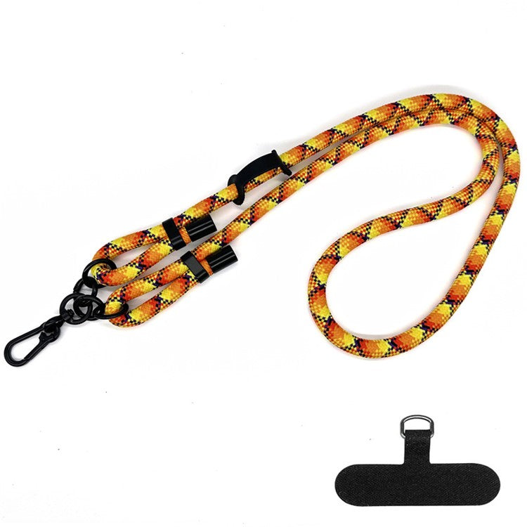 10mm Thick Polyester Rope Adjustable Neck / Shoulder Lanyard Anti-lost Phone Crossbody Carrying Strap - Style 72