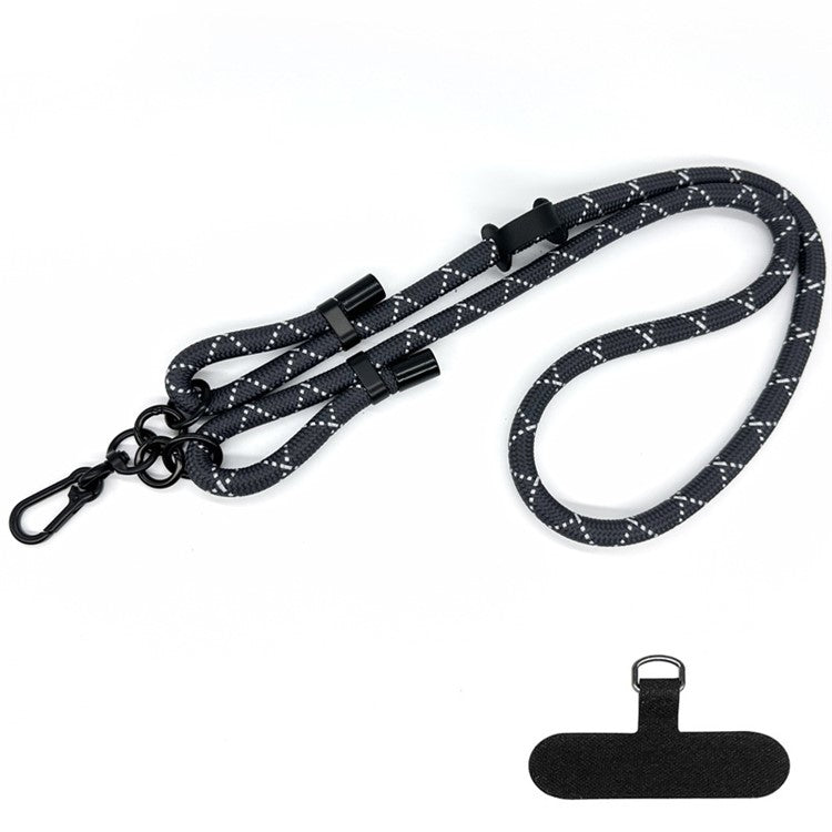 10mm Thick Polyester Rope Adjustable Neck / Shoulder Lanyard Anti-lost Phone Crossbody Carrying Strap - Style 64