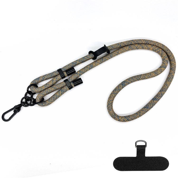 10mm Thick Polyester Rope Adjustable Neck / Shoulder Lanyard Anti-lost Phone Crossbody Carrying Strap - Style 69