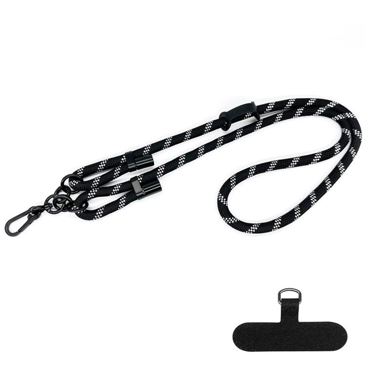 10mm Thick Polyester Rope Adjustable Neck / Shoulder Lanyard Anti-lost Phone Crossbody Carrying Strap - Style 54