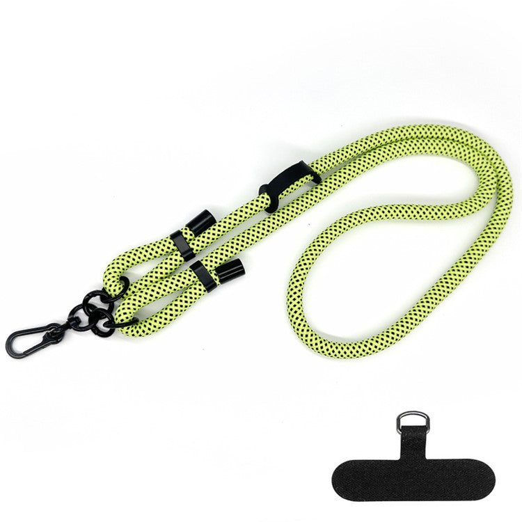 10mm Thick Polyester Rope Adjustable Neck / Shoulder Lanyard Anti-lost Phone Crossbody Carrying Strap - Style 78