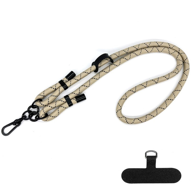 10mm Thick Polyester Rope Adjustable Neck / Shoulder Lanyard Anti-lost Phone Crossbody Carrying Strap - Style 56