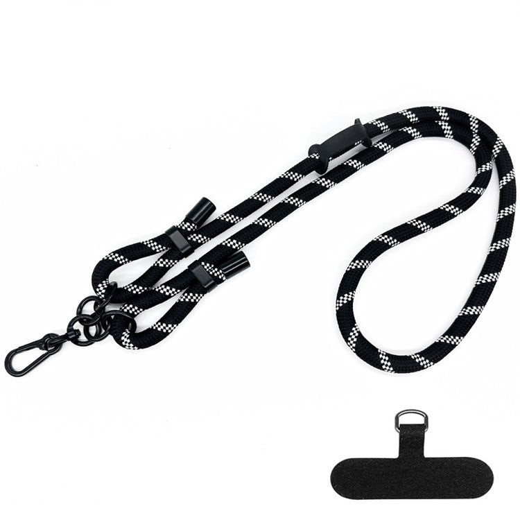 10mm Thick Polyester Rope Adjustable Neck / Shoulder Lanyard Anti-lost Phone Crossbody Carrying Strap - Style 68