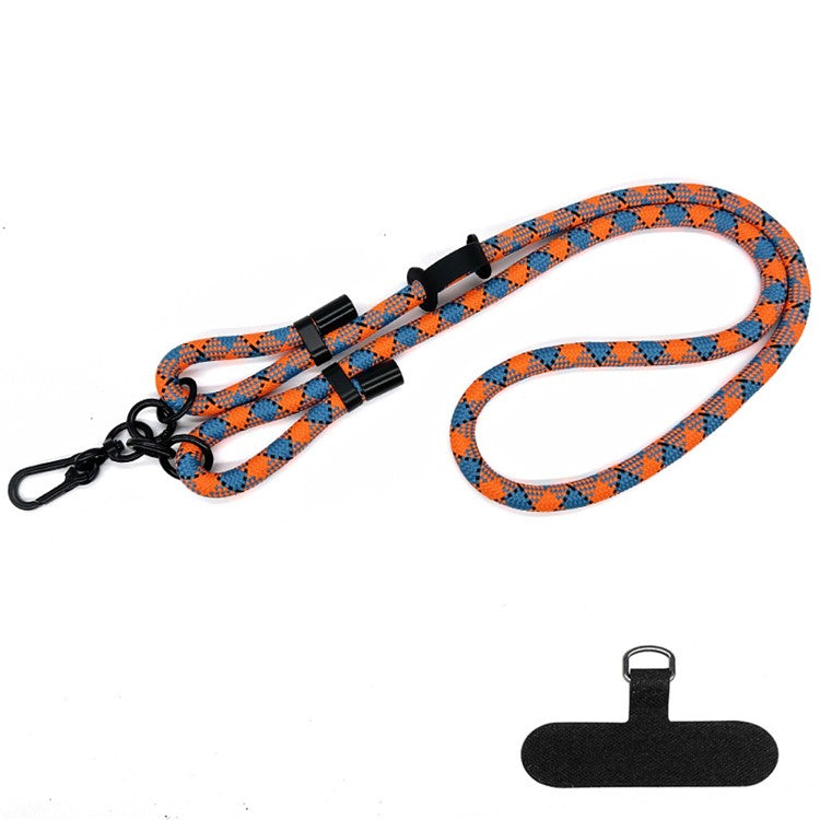 10mm Thick Polyester Rope Adjustable Neck / Shoulder Lanyard Anti-lost Phone Crossbody Carrying Strap - Style 70