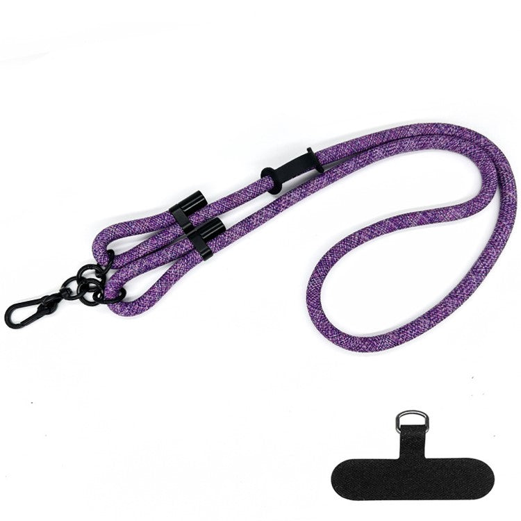 10mm Thick Polyester Rope Adjustable Neck / Shoulder Lanyard Anti-lost Phone Crossbody Carrying Strap - Style 74