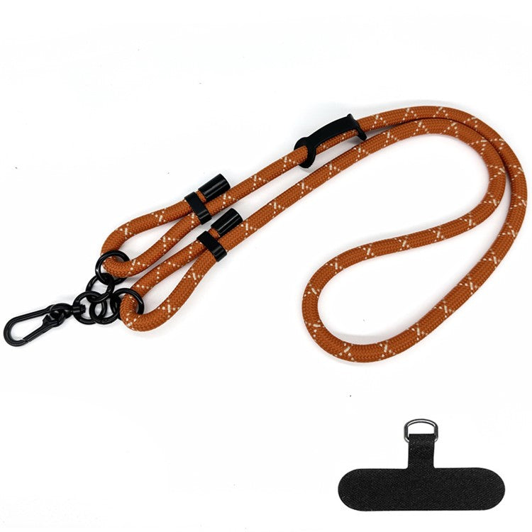 10mm Thick Polyester Rope Adjustable Neck / Shoulder Lanyard Anti-lost Phone Crossbody Carrying Strap - Style 73