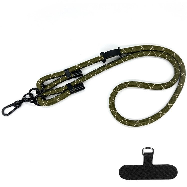 10mm Thick Polyester Rope Adjustable Neck / Shoulder Lanyard Anti-lost Phone Crossbody Carrying Strap - Style 55