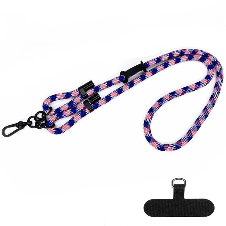 10mm Thick Polyester Rope Adjustable Neck / Shoulder Lanyard Anti-lost Phone Crossbody Carrying Strap - Style 71