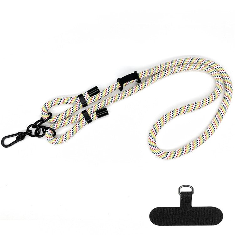 10mm Thick Polyester Rope Adjustable Neck / Shoulder Lanyard Anti-lost Phone Crossbody Carrying Strap - Style 75